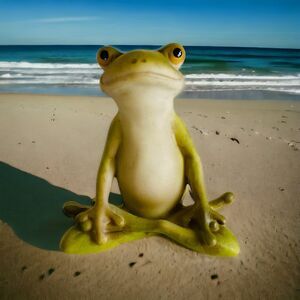 New Top Collection Miniature Fairy Garden Terrarium Lotus Meditation Yoga Frog